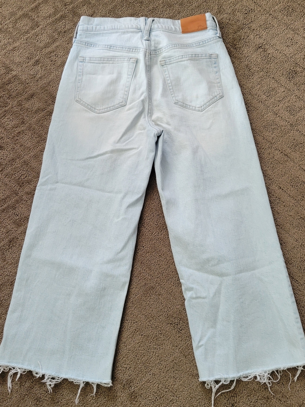 J. Crew Light Blue Wide Leg Jeans with Raw Hem